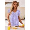Ekouaer Nightgowns for Women Short Sleeve Night Gown Comfy Sleep Shirt Soft Sleep Dress Pleated Sleepwear(Purple Polka Dots)