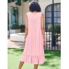 Ekouaer Nightgowns for Women Sleeveless Night Gown Victorian Sleep Shirt with Pockets Ladies Pajamas Lace Trim Sleepwear(Dark Pink)