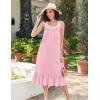 Ekouaer Nightgowns for Women Sleeveless Night Gown Victorian Sleep Shirt with Pockets Ladies Pajamas Lace Trim Sleepwear(Dark Pink)