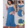 Ekouaer Nightgowns for Women Sleeveless Night Gown Victorian Sleep Shirt with Pockets Ladies Pajamas Lace Trim Sleepwear(Dog Paws Print)