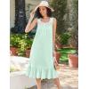 Ekouaer Nightgowns for Women Sleeveless Night Gown Victorian Sleep Shirt with Pockets Ladies Pajamas Lace Trim Sleepwear(Green)