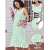 Ekouaer Nightgowns for Women Sleeveless Night Gown Victorian Sleep Shirt with Pockets Ladies Pajamas Lace Trim Sleepwear(Green)