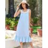 Ekouaer Nightgowns for Women Sleeveless Night Gown Victorian Sleep Shirt with Pockets Ladies Pajamas Lace Trim Sleepwear(Light Blue)