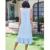Ekouaer Nightgowns for Women Sleeveless Night Gown Victorian Sleep Shirt with Pockets Ladies Pajamas Lace Trim Sleepwear(Light Blue)