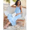 Ekouaer Nightgowns for Women Sleeveless Night Gown Victorian Sleep Shirt with Pockets Ladies Pajamas Lace Trim Sleepwear(Light Blue)