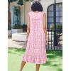 Ekouaer Nightgowns for Women Sleeveless Night Gown Victorian Sleep Shirt with Pockets Ladies Pajamas Lace Trim Sleepwear(Pink Flowers)
