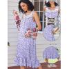 Ekouaer Nightgowns for Women Sleeveless Night Gown Victorian Sleep Shirt with Pockets Ladies Pajamas Lace Trim Sleepwear(Polka Dots)