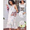 Ekouaer Nightgowns for Women Sleeveless Night Gown Victorian Sleep Shirt with Pockets Ladies Pajamas Lace Trim Sleepwear(Purple Flowers)
