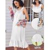 Ekouaer Nightgowns for Women Sleeveless Night Gown Victorian Sleep Shirt with Pockets Ladies Pajamas Lace Trim Sleepwear(White)