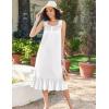 Ekouaer Nightgowns for Women Sleeveless Night Gown Victorian Sleep Shirt with Pockets Ladies Pajamas Lace Trim Sleepwear(White)
