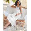 Ekouaer Nightgowns for Women Sleeveless Night Gown Victorian Sleep Shirt with Pockets Ladies Pajamas Lace Trim Sleepwear(White)