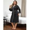 Ekouaer Plus Size Robe for Women Waffle Knit Bathrobe Short Lightweight Kimono Robes with Pockets Maternity Robe S-XXL(Black)