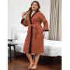 Ekouaer Plus Size Robe for Women Waffle Knit Bathrobe Short Lightweight Kimono Robes with Pockets Maternity Robe S-XXL(Caramel)