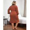 Ekouaer Plus Size Robe for Women Waffle Knit Bathrobe Short Lightweight Kimono Robes with Pockets Maternity Robe S-XXL(Caramel)