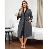 Ekouaer Plus Size Robe for Women Waffle Knit Bathrobe Short Lightweight Kimono Robes with Pockets Maternity Robe S-XXL(Dark Gray)