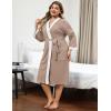Ekouaer Plus Size Robe for Women Waffle Knit Bathrobe Short Lightweight Kimono Robes with Pockets Maternity Robe S-XXL(Khaki)