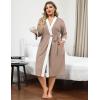 Ekouaer Plus Size Robe for Women Waffle Knit Bathrobe Short Lightweight Kimono Robes with Pockets Maternity Robe S-XXL(Khaki)