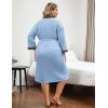 Ekouaer Plus Size Robe for Women Waffle Knit Bathrobe Short Lightweight Kimono Robes with Pockets Maternity Robe S-XXL(Light Blue)