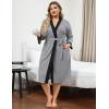 Ekouaer Plus Size Robe for Women Waffle Knit Bathrobe Short Lightweight Kimono Robes with Pockets Maternity Robe S-XXL(Light Gray)