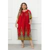 Ekouaer Plus Women’s Plus Size Mumu Dress Short Sleeve House Dress Momo Sleepdress with Pockets(Red Print)