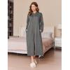 Ekouaer Robe for Women Zipper Robe Loungewear Full Length Sleepwear Pockets Housecoat Casual Straight Robe S-XXL(Dark Grey)