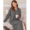 Ekouaer Robe for Women Zipper Robe Loungewear Full Length Sleepwear Pockets Housecoat Casual Straight Robe S-XXL(Dark Grey)