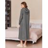 Ekouaer Robe for Women Zipper Robe Loungewear Full Length Sleepwear Pockets Housecoat Casual Straight Robe S-XXL(Dark Grey)