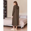 Ekouaer Robe for Women Zipper Robe Loungewear Full Length Sleepwear Pockets Housecoat Casual Straight Robe S-XXL(Khaki)