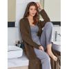 Ekouaer Robe for Women Zipper Robe Loungewear Full Length Sleepwear Pockets Housecoat Casual Straight Robe S-XXL(Khaki)