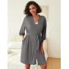 Ekouaer Robes Womens Nightgown and Robe Set 2 Piece Sexy Lace Spaghetti Strap Lightweight Sleepwear with Pockets S-XXL(Dark Gray)