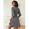 Ekouaer Robes Womens Nightgown and Robe Set 2 Piece Sexy Lace Spaghetti Strap Lightweight Sleepwear with Pockets S-XXL(Dark Gray)
