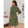 Ekouaer Short Robes for Women Lightweight Kimono Robes Knit Bathrobe Soft Sleepwear with Pockets S-XXL(Army Green)