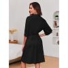 Ekouaer Short Robes for Women Lightweight Kimono Robes Knit Bathrobe Soft Sleepwear with Pockets S-XXL(Black)