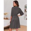 Ekouaer Short Robes for Women Lightweight Kimono Robes Knit Bathrobe Soft Sleepwear with Pockets S-XXL(Drak Grey)