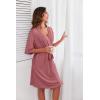 Ekouaer Short Robes for Women Lightweight Kimono Robes Knit Bathrobe Soft Sleepwear with Pockets S-XXL(Gray Purple)