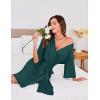 Ekouaer Short Robes for Women Lightweight Kimono Robes Knit Bathrobe Soft Sleepwear with Pockets S-XXL(Green)