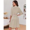 Ekouaer Short Robes for Women Lightweight Kimono Robes Knit Bathrobe Soft Sleepwear with Pockets S-XXL(Khaki)
