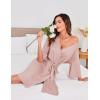 Ekouaer Short Robes for Women Lightweight Kimono Robes Knit Bathrobe Soft Sleepwear with Pockets S-XXL(Misty Rose)
