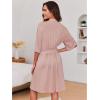 Ekouaer Short Robes for Women Lightweight Kimono Robes Knit Bathrobe Soft Sleepwear with Pockets S-XXL(Misty Rose)