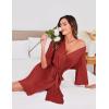 Ekouaer Short Robes for Women Lightweight Kimono Robes Knit Bathrobe Soft Sleepwear with Pockets S-XXL(Wine Red)