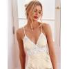 Ekouaer Sleepwear Womens Chemise Nightgown Full Slip Lace Lounge Dress(Blue Floral)