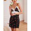Ekouaer Sleepwear Womens Chemise Nightgown Full Slip Lace Lounge Dress(Cherry Print)