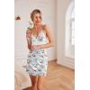 Ekouaer Sleepwear Womens Chemise Nightgown Full Slip Lace Lounge Dress(Mint Flower)