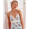 Ekouaer Sleepwear Womens Chemise Nightgown Full Slip Lace Lounge Dress(Mint Flower)