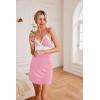 Ekouaer Sleepwear Womens Chemise Nightgown Full Slip Lace Lounge Dress(Pink)