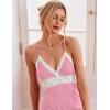 Ekouaer Sleepwear Womens Chemise Nightgown Full Slip Lace Lounge Dress(Pink)
