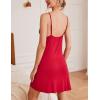 Ekouaer Sleepwear Womens Chemise Nightgown Full Slip Lace Lounge Dress(Red)