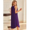 Ekouaer Sleeveless Nightgowns for Women Long Night Gown Pleated Full Length Sleepwear Tank Sleep Dress Slit Dress S-2XL(Deep Purple)