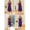 Ekouaer Sleeveless Nightgowns for Women Long Night Gown Pleated Full Length Sleepwear Tank Sleep Dress Slit Dress S-2XL(Deep Purple)
