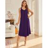 Ekouaer Sleeveless Nightgowns for Women Long Night Gown Pleated Full Length Sleepwear Tank Sleep Dress Slit Dress S-2XL(Deep Purple)
